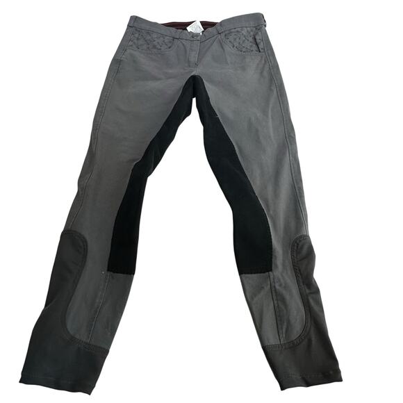 Equestrian Riding Pants Gray Black Full Seat Women’s 28R Horseback Riding Breech - Picture 1 of 9